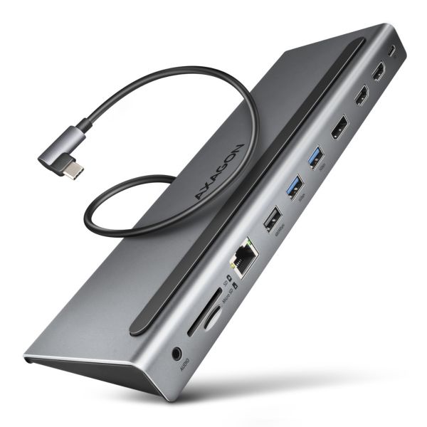 AXAGON HMC-4KX3,  TRIPLE 4K DISPL (Többportos USB-C/. DisplayPort/2x  HDMI 4K/60Hz.)